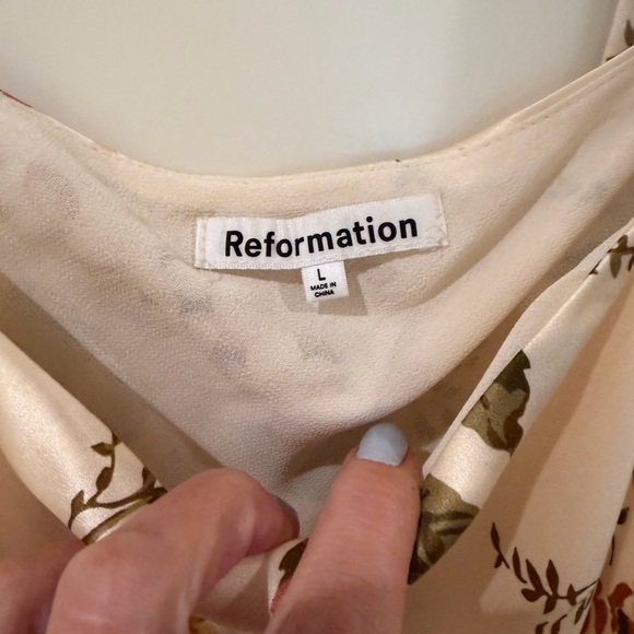 Reformation Aden Silk Dress - Size L - Neutral Combination - Beyond gorgeous! - Picture 8 of 10